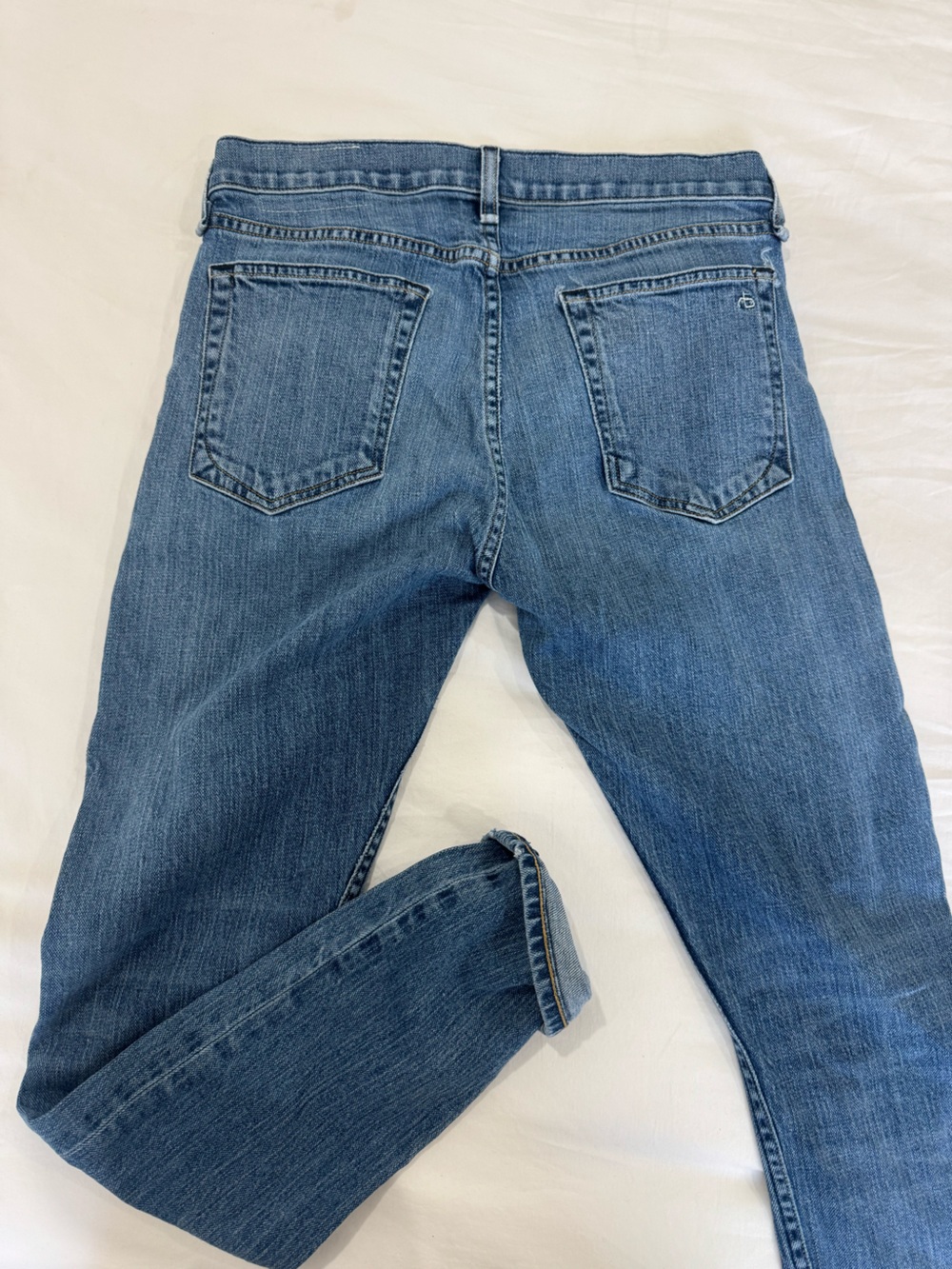 rag & bone Men's Blue Distressed Jeans - Picture 3 of 4